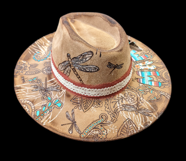 Custom design hand burnt and/or painted hats