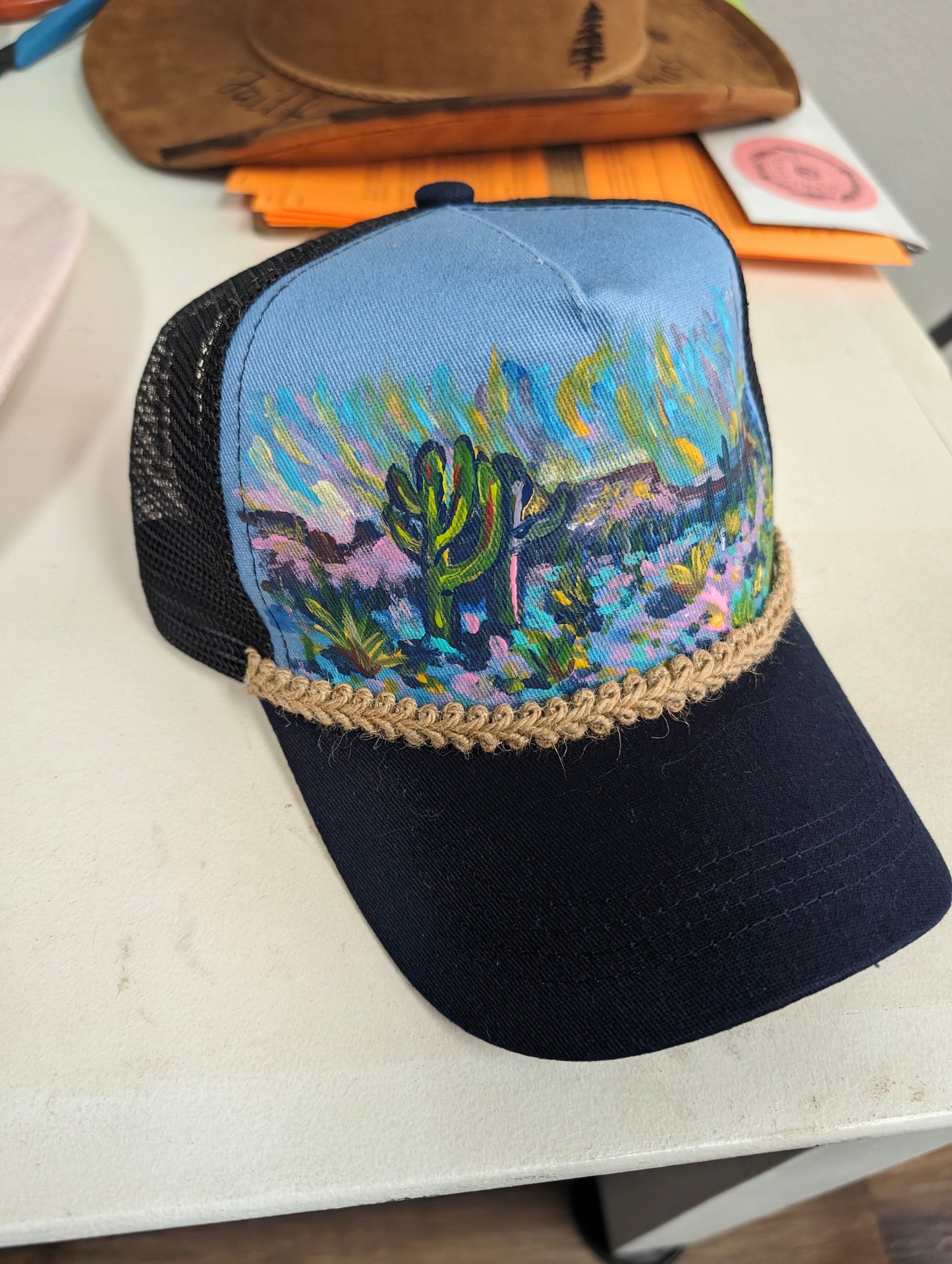 Desert Nights painted hat