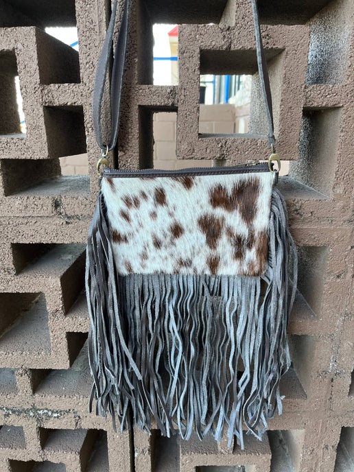 Fringe Cowhide Crossbody various pattern and color